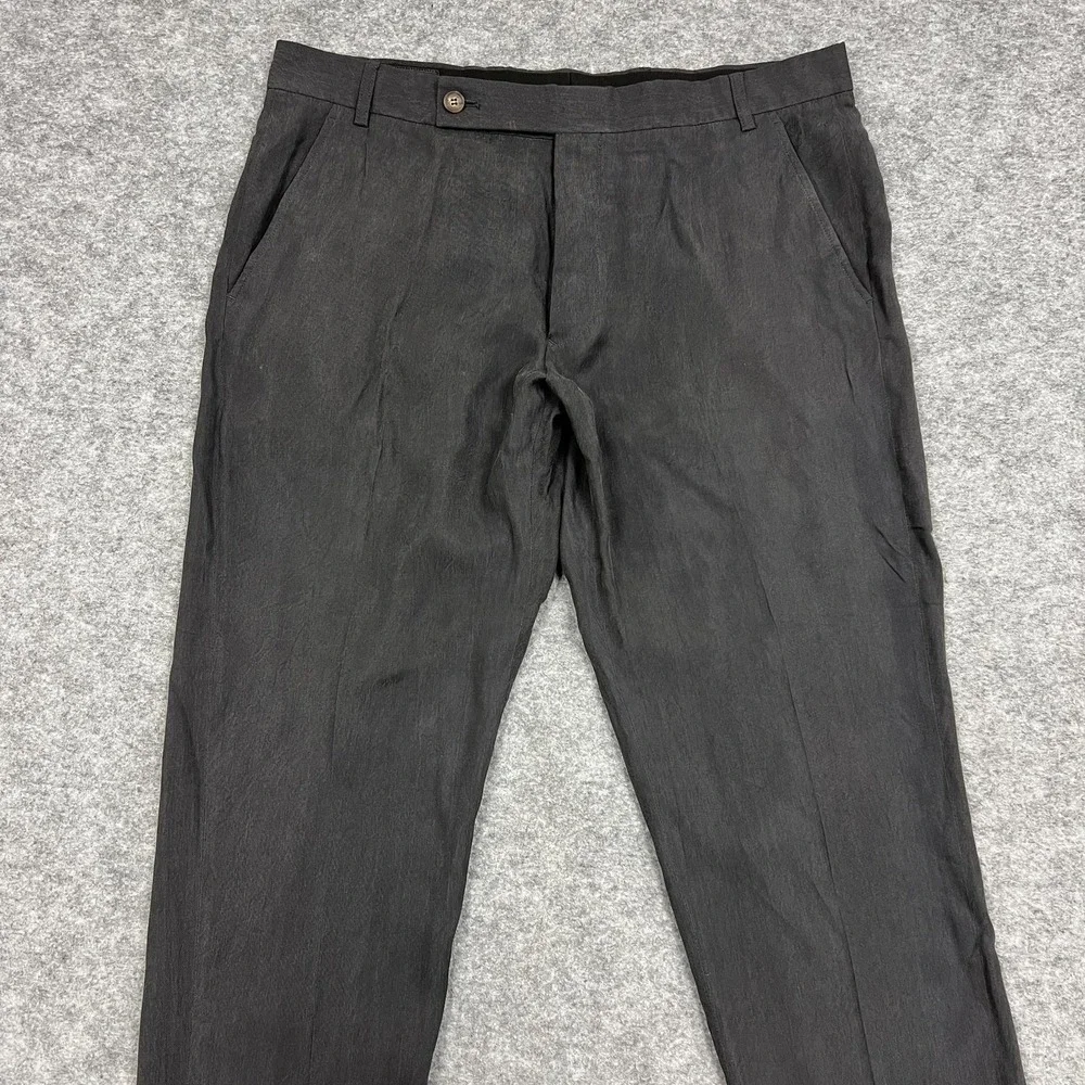 Giorgio Armani Pants Mens 36x31 Gray Cupro Dress Trousers Made Italy 54